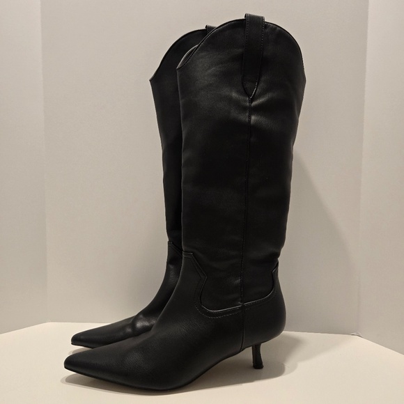 Steven By Steve Madden Britt Black Knee-High Boots - Picture 1 of 16